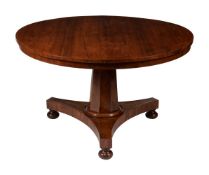 Y A George IV rosewood circular centre table