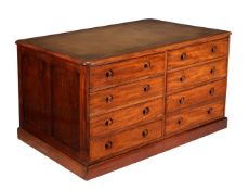 A Victorian mahogany plan chest