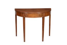 Y A George III mahogany and tulipwood banded tea table