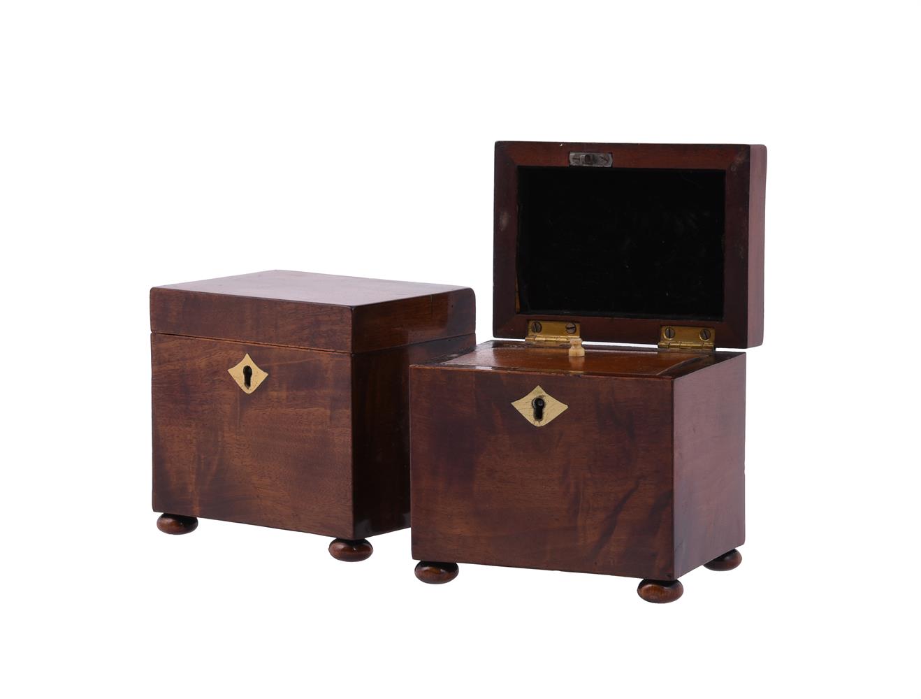 A pair of mahogany rectangular tea caddies - Image 3 of 3