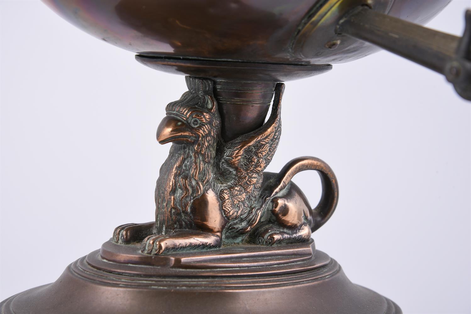 A Regency oval copper and brass pedestal samovar - Image 3 of 5