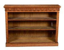 A William IV bird's eye maple open bookcase