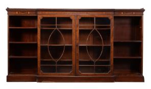 An Edwardian mahogany breakfront bookcase