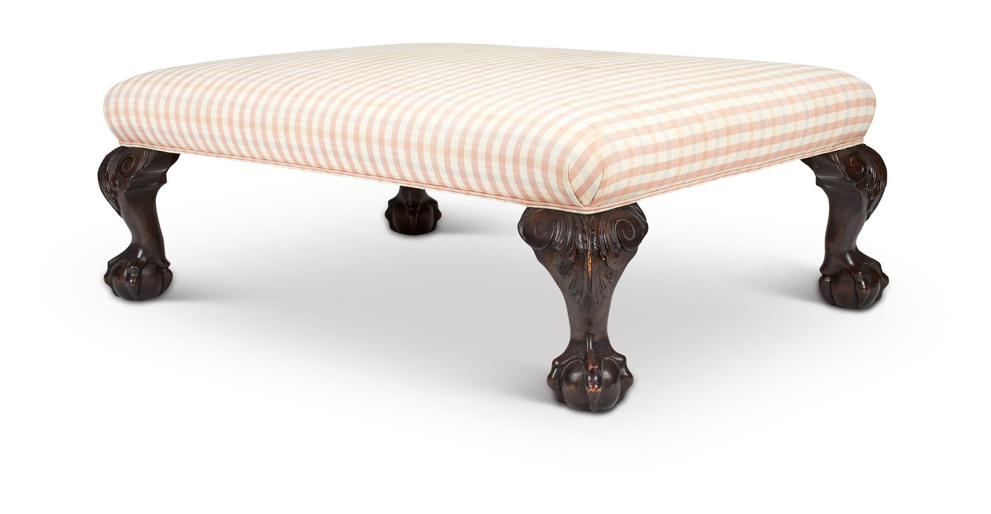 A STAINED HARDWOOD FOOTSTOOL, 20TH CENTURY