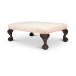 A STAINED HARDWOOD FOOTSTOOL, 20TH CENTURY