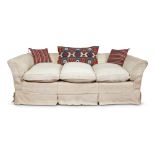 A LARGE HOWARD & SONS STYLE THREE SEAT SOFA