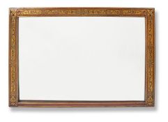 Y A ROSEWOOD AND CUT-BRASS OVERMANTEL MIRROR