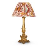 A FRENCH GILT METAL 'ROCOCO REVIVAL' LAMP