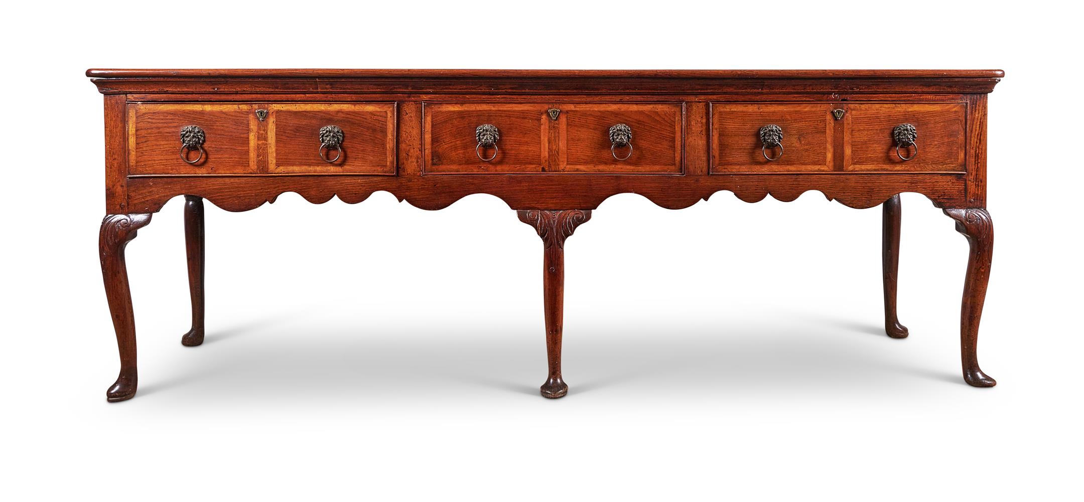 AN OAK DRESSER BASE, CIRCA 1780 AND LATER