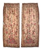 A PAIR OF ANTIQUE FLORAL CHINTZ