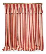 CREAM AND RED STRIPED CURTAIN, ROBERT KIME