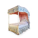 A GEORGE III STYLE CHILD'S PAINTED TESTER BED