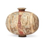 A CHINESE 'COCOON' POTTERY VASE, HAN DYNASTY