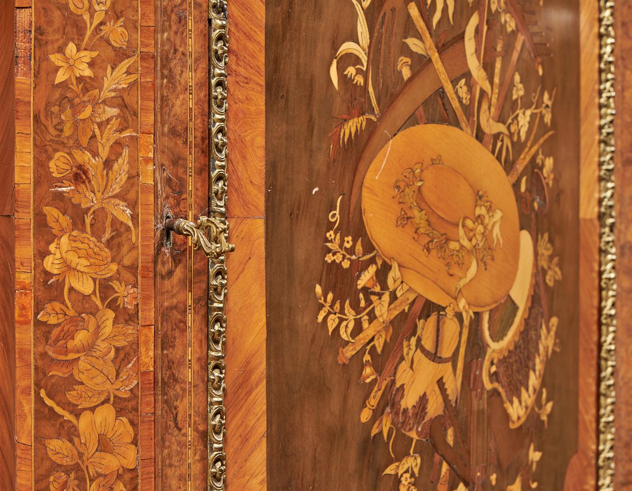 Y A PAIR OF VICTORIAN FIGURED WALNUT, TULIPWOOD, MARQUETRY AND GILT-METAL MOUNTED SIDE CABINETS - Image 5 of 8