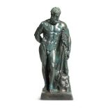 A PATINATED BRONZE MODEL OF THE FARNESE HERCULES, LAST QUARTER 20TH CENTURY