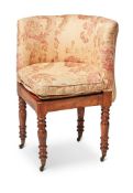 A GEORGE IV SIMULATED ROSEWOOD CORNER COMMODE CHAIR