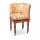 A GEORGE IV SIMULATED ROSEWOOD CORNER COMMODE CHAIR