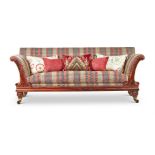 Y A LARGE WILLIAM IV ROSEWOOD AND UPHOLSTERED SOFA, CIRCA 1835