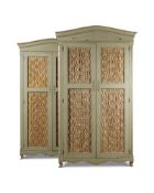 A PAIR OF LOUIS XV STYLE PALE GREEN PAINTED WARDROBES, ROBERT KIME