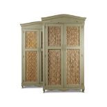 A PAIR OF LOUIS XV STYLE PALE GREEN PAINTED WARDROBES, ROBERT KIME