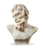 AN ALABASTER BUST OF A SATYR, LATE 19TH CENTURY