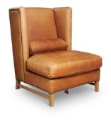 A HIGH BACK WING ARMCHAIR, LATE 20TH CENTURY