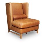 A HIGH BACK WING ARMCHAIR, LATE 20TH CENTURY