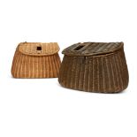 TWO WICKER FISHING CREELS