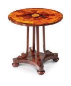 Y A GEORGE IV ROSEWOOD AND SPECIMEN PARQUETRY LAMP TABLE