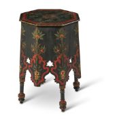 AN OTTOMAN STYLE PAINTED OCTAGONAL OCCASIONAL TABLE