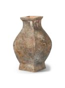 A CHINESE POTTERY VASE, HAN DYNASTY