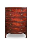 A GEORGE III MAHOGANY BOW-FRONT CHEST OF DRAWERS