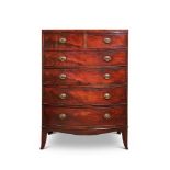 A GEORGE III MAHOGANY BOW-FRONT CHEST OF DRAWERS