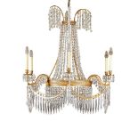 A REGENCY STYLE GILT-METAL AND CUT-GLASS CHANDELIER