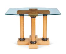 A SYCAMORE AND EBONISED CENTRE TABLE, DAVID LINLEY