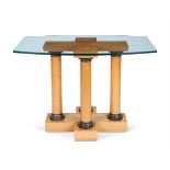 A SYCAMORE AND EBONISED CENTRE TABLE, DAVID LINLEY