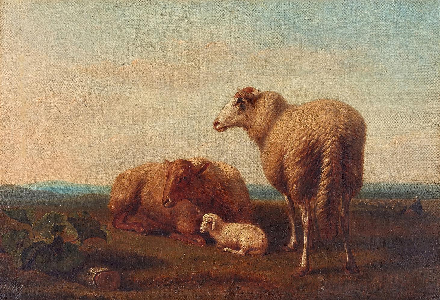 FOLLOWER OF EUGENE VERBOECKHOVEN, SHEEP RESTING IN A LANDSCAPE - Image 2 of 3