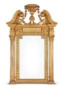 AN IRISH CARVED GILTWOOD PIER GLASS, IN THE MANNER OF JOHN AND FRANCIS BOOKER OF DUBLIN