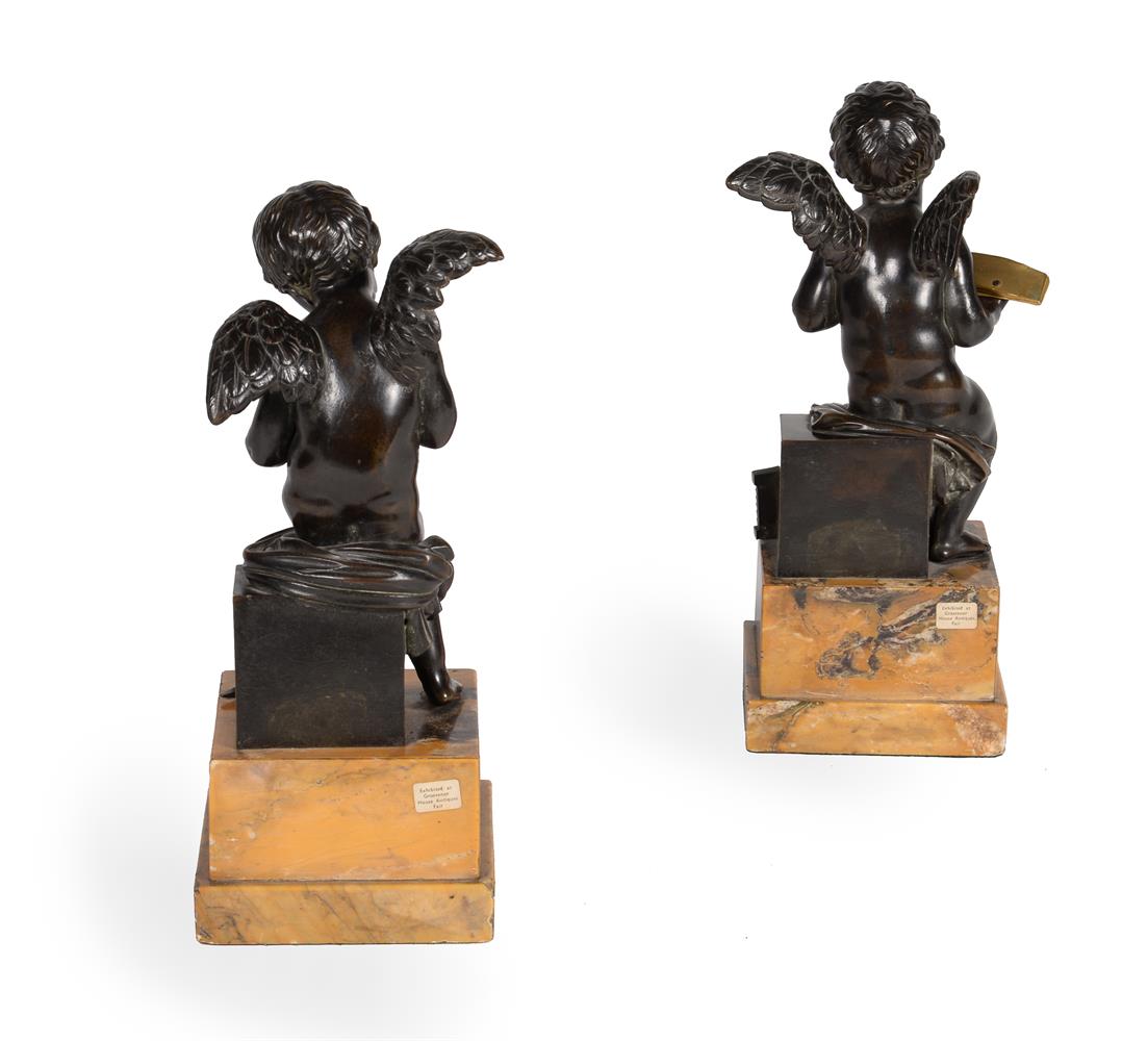 A PAIR OF FRENCH BRONZE AND GILT METAL WINGED CHERUBS, 19TH CENTURY - Image 4 of 6