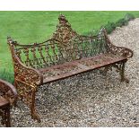 A CAST IRON BENCH IN THE COALBROOKDALE 'GOTHIC' PATTERN, LATE 20TH CENTURY