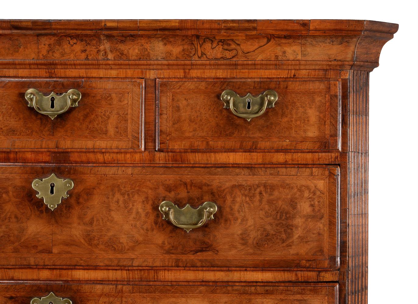 A GEORGE I BURR WALNUT SECRETAIRE CHEST ON CHEST, CIRCA 1720 - Image 5 of 5