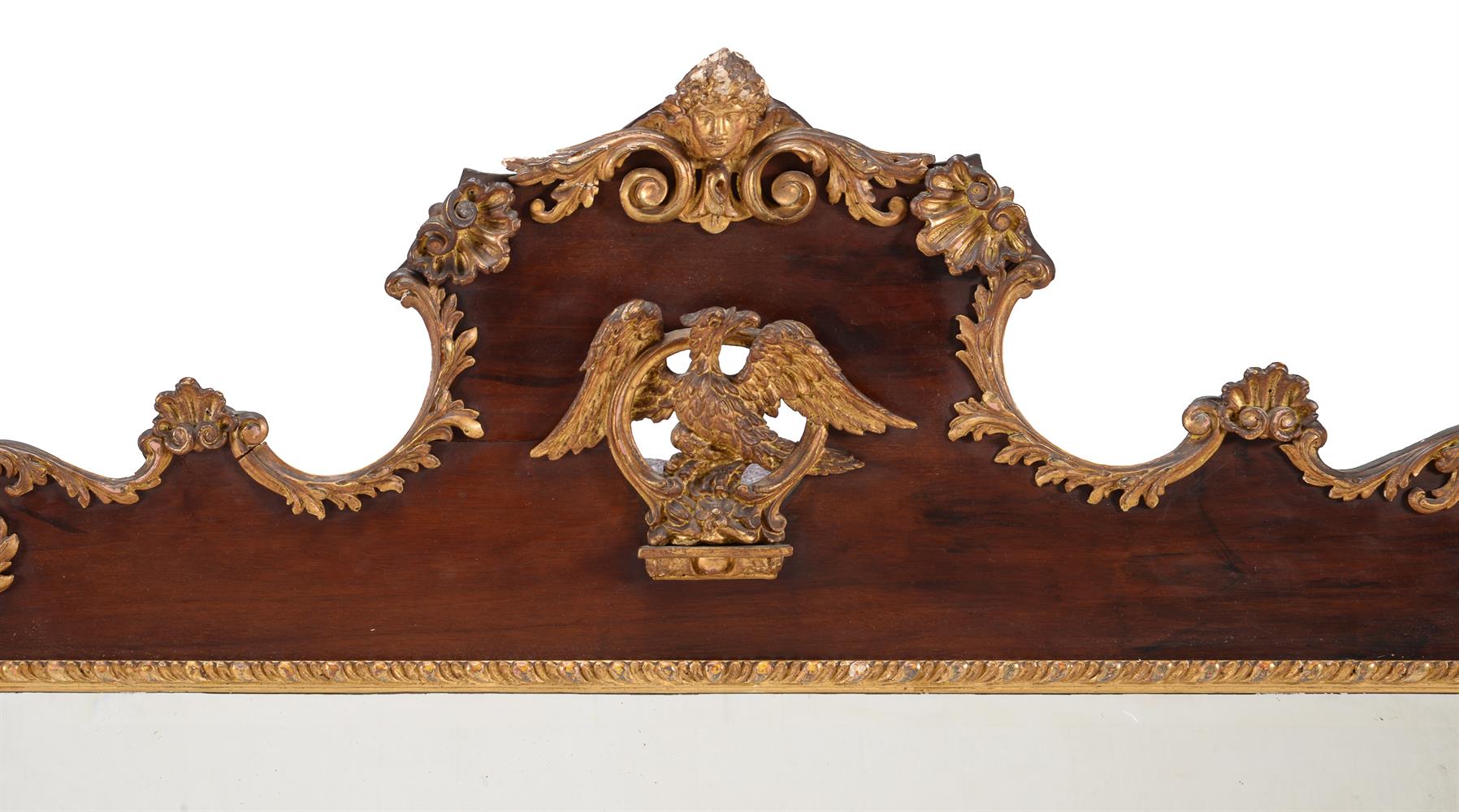 A 'RED WALNUT' AND CARVED GILTWOOD WALL MIRROR, 19TH CENTURY - Image 2 of 3