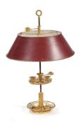 A DIRECTOIRE ORMOLU BOUILLOTTE LAMP, LATE 18TH/EARLY 19TH CENTURY