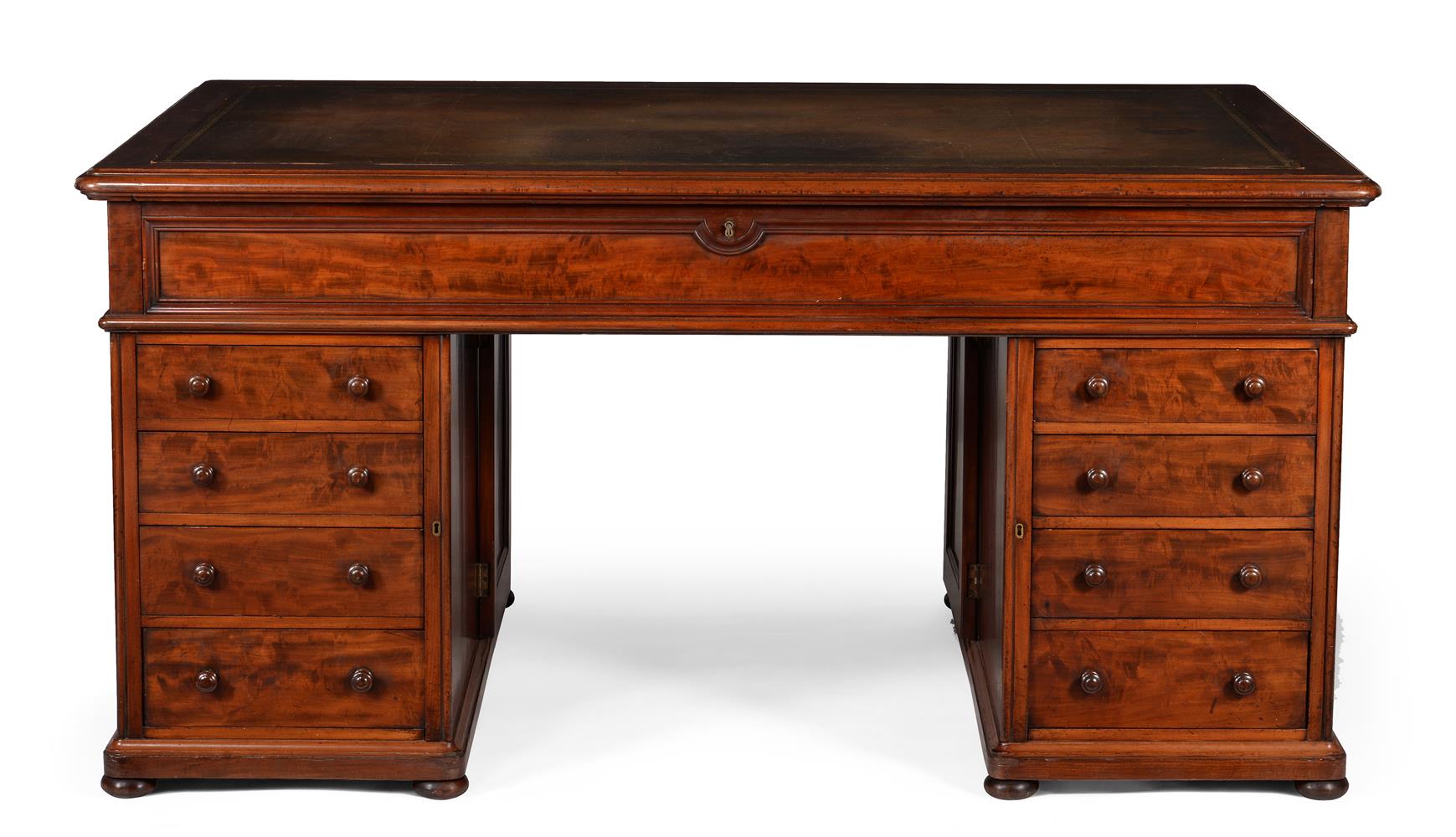 AN EARLY VICTORIAN MAHOGANY PEDESTAL DESK, CIRCA 1850 - Image 2 of 8