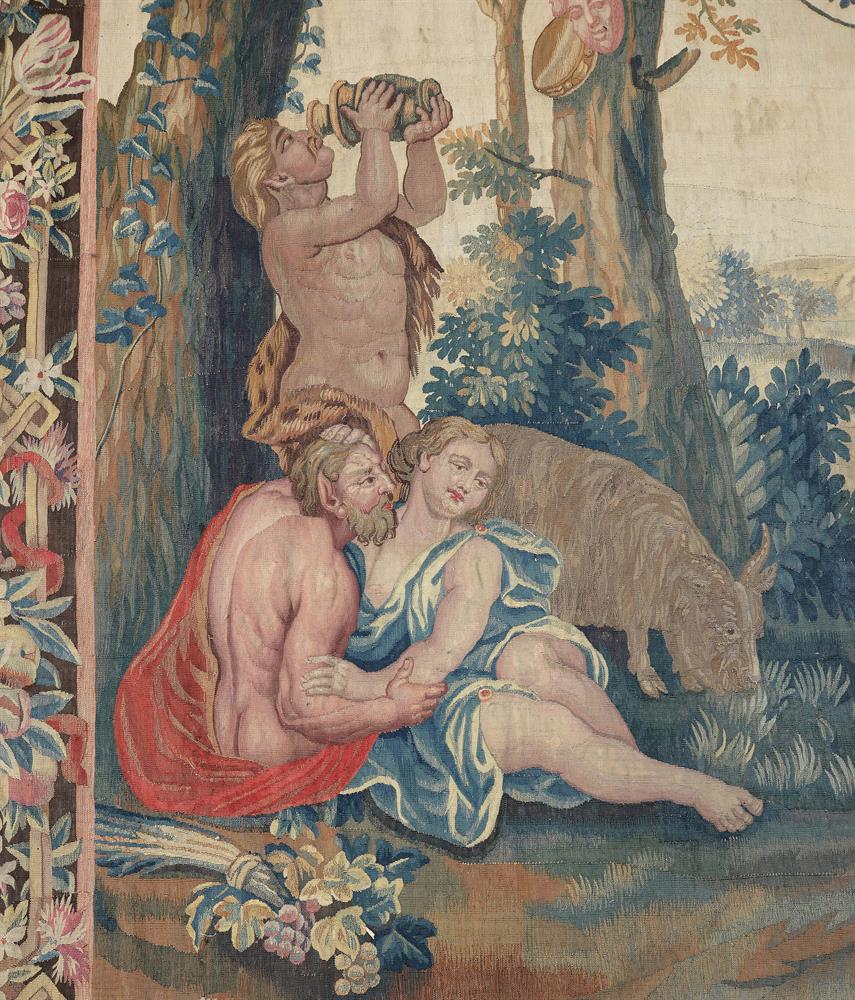 A MORTLAKE TAPESTRY DEPICTING AUTUMN, EARLY 18TH CENTURY, AFTER PIERRE MIGNARD - Image 3 of 8