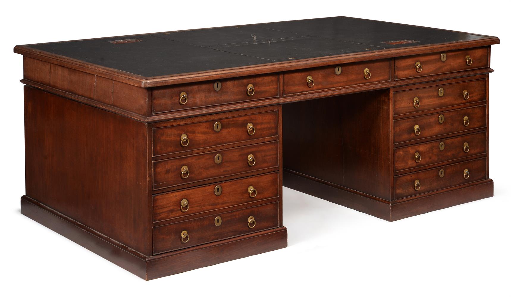 A GEORGE II MAHOGANY PARTNER'S PEDESTAL DESK, CIRCA 1750 - Image 2 of 6