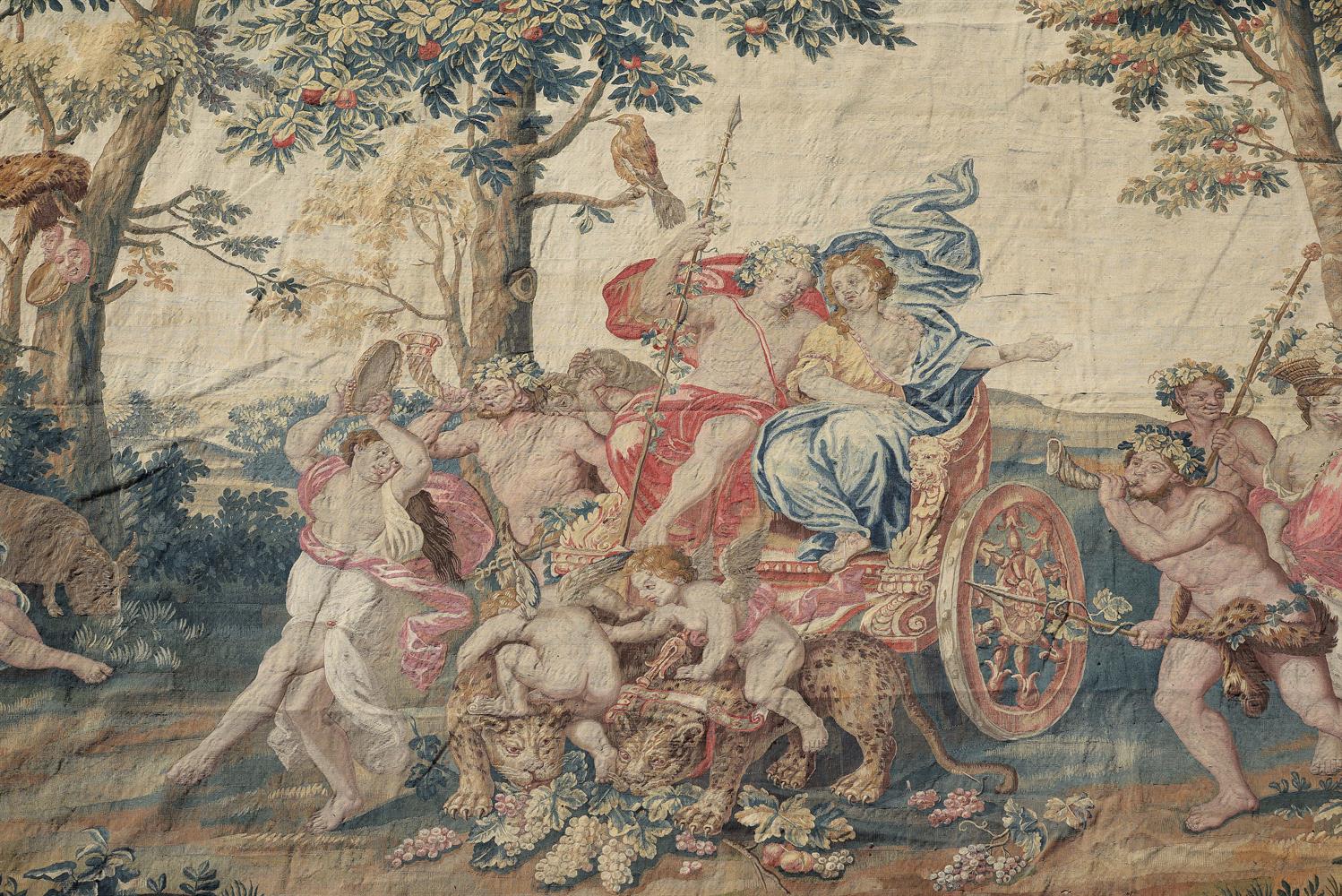 A MORTLAKE TAPESTRY DEPICTING AUTUMN, EARLY 18TH CENTURY, AFTER PIERRE MIGNARD - Image 2 of 8