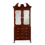 AN IRISH GEORGE II MAHOGANY SECRETAIRE CABINET IN THE MANNER OF GILES GRENDEY, CIRCA 1740