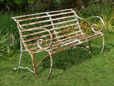 A REGENCY STRAPWORK IRON BENCH, EARLY 19TH CENTURY