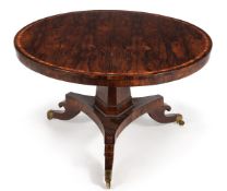 Y A GEORGE IV ROSEWOOD AND GONCALO ALVES CROSSBANDED CENTRE TABLE, CIRCA 1825